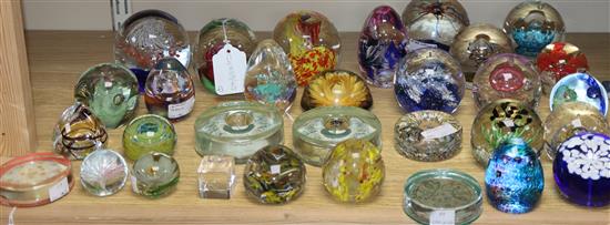 A collection of mixed paperweights